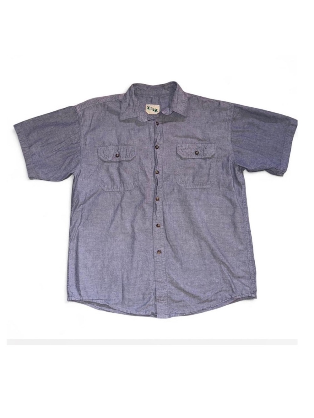 KEY Chambray Work Shirt Men’s XL Blue Cotton Button Up Workwear Utility Shirt